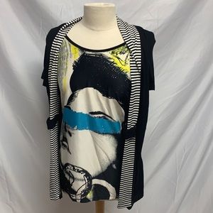 Tango Mango Blindfolded Girl Attached Shirt SZ S